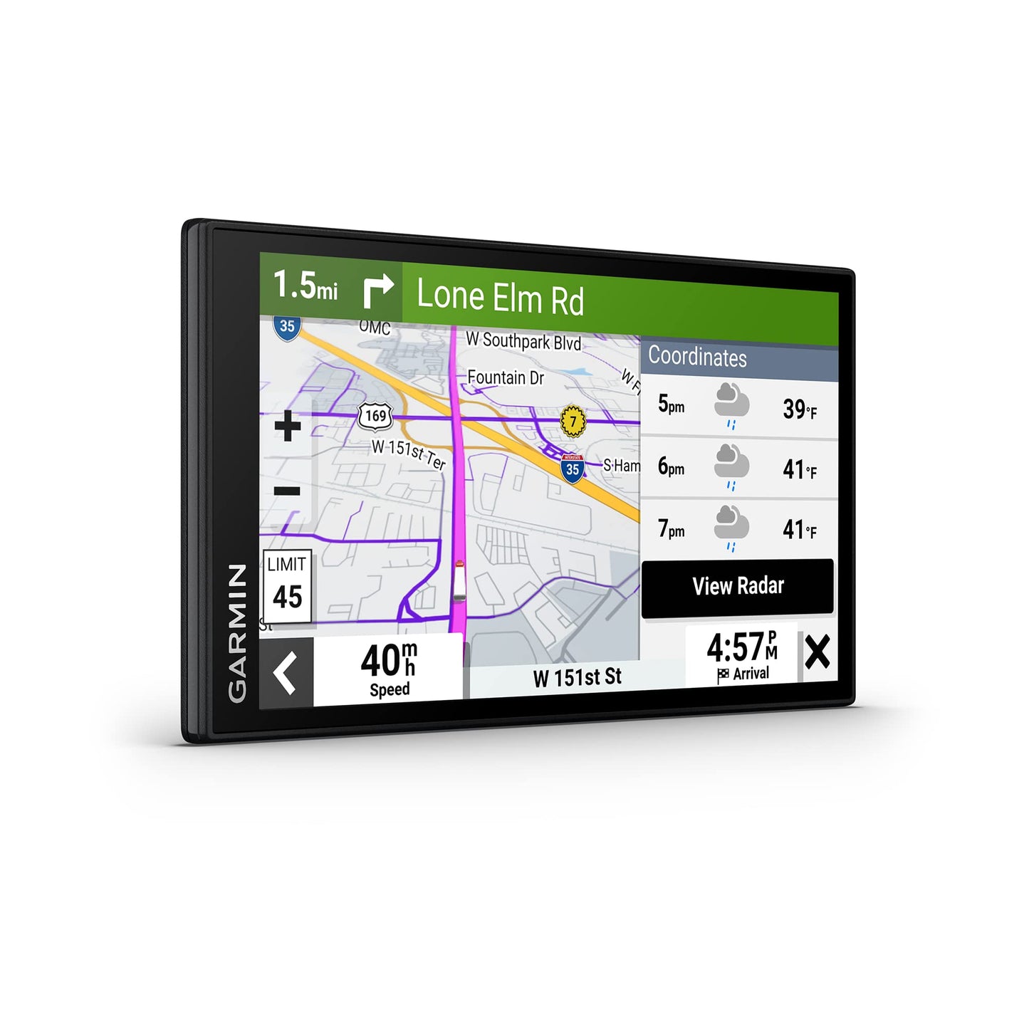 Garmin dezl OTR610 LKW-Navigationsgerät – 6” Display, LKW-Routing, BirdsEye-Satellitenbilder, große Ansicht