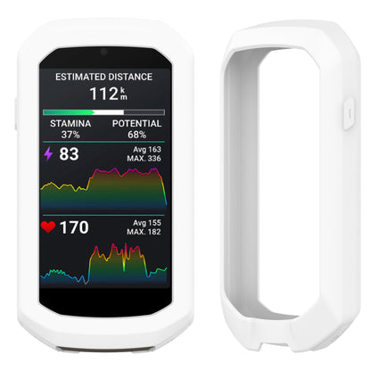 Garmin Edge 1050 GPS-Fahrradcomputer Bundle – Farb-Touchscreen, Lautsprecher, mit Silikonhülle (Weiß) & Zubehör