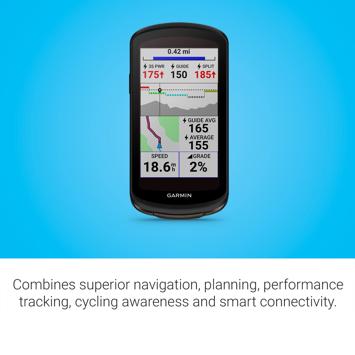 Garmin Edge 1040 Solar GPS-Fahrradcomputer – Solar-Laden, On-/Offroad, präzises GPS, lange Akkulaufzeit (nur Gerät)
