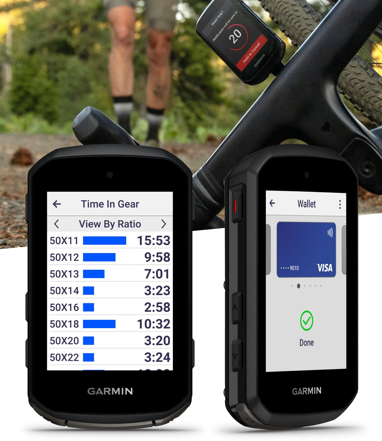 Garmin Edge 850 GPS-Fahrradcomputer – 2,7” Touchscreen, Karten-Navigation, mit blauer Silikonhülle & Powerbank