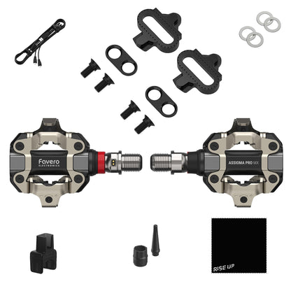 Favero Assioma PRO MX-1, Single-Sensing Side Pedal Based Cycling MTB Power Meter, Bluetooth and ANT+ Connectivity for Bike Computers, Cycling GPS Units, & Smartphones