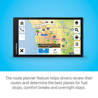 Garmin dezl OTR610 LKW-Navigationsgerät – 6” Display, LKW-Routing, BirdsEye-Satellitenbilder, große Ansicht