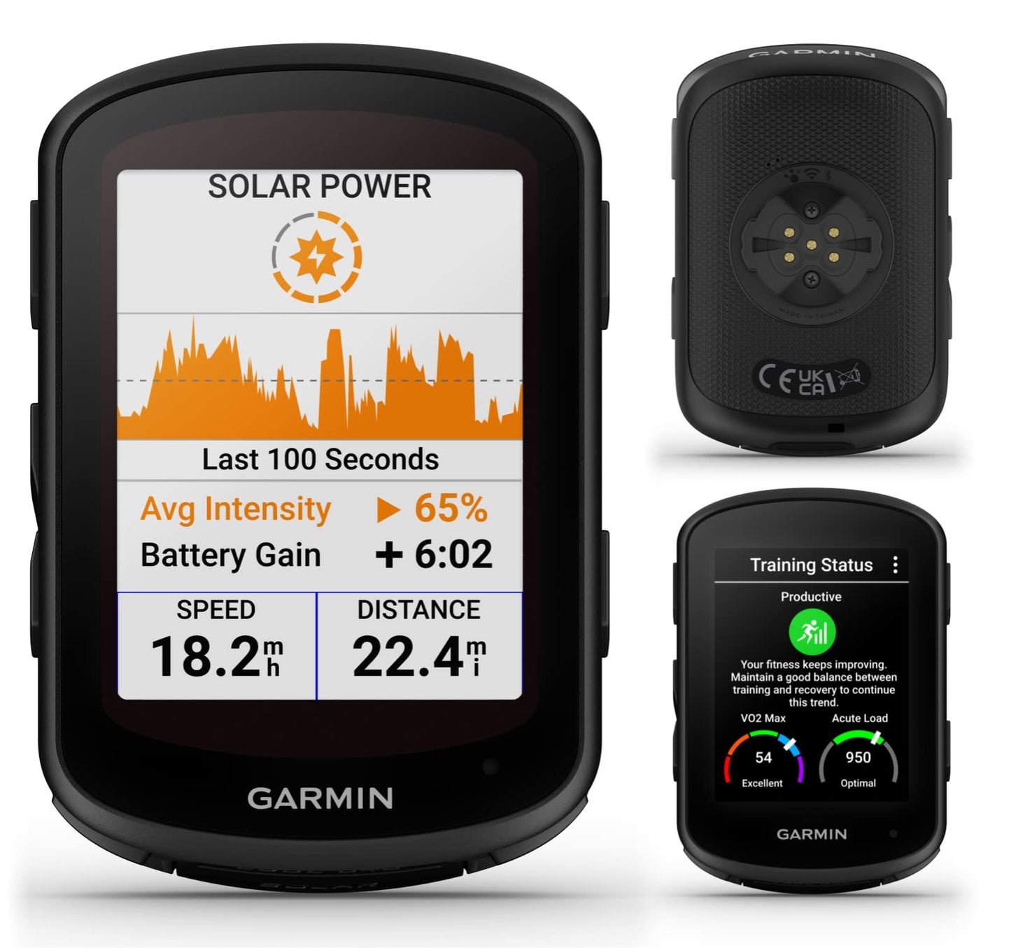 Garmin Edge 840 Solar GPS-Fahrradcomputer – Touchscreen, Tasten, Navigation, Solar-Laden, mit Powerbank-Bundle