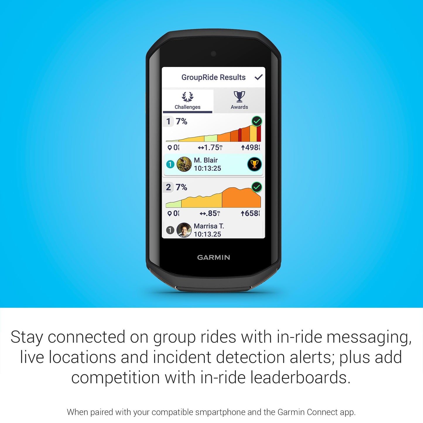 Garmin Edge 1050 GPS-Fahrradcomputer – Farb-Touchscreen, Lautsprecher, Training, Gruppenfahrten, Verkehrswarnungen